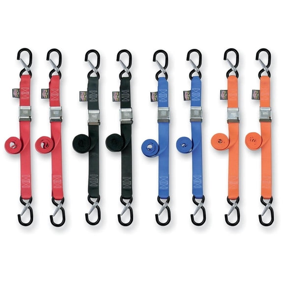 Powertye 28629-S 1 1/2in. Cam-Buckle with Safety Latch Hooks - Orange