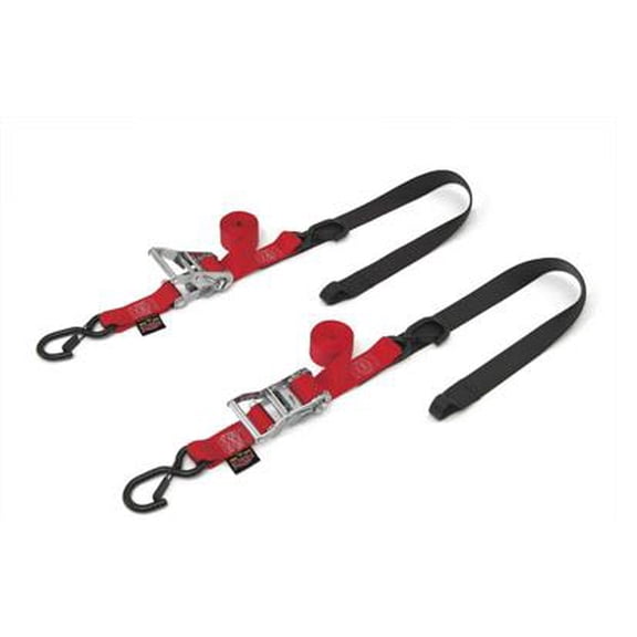 Powertye 30571-ST 1 1/2in. Fat Straps with Soft-Tye and Secure Hooks - Red