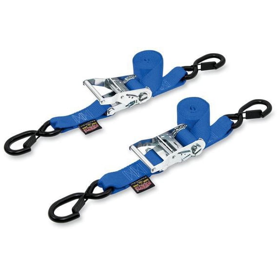 Powertye 30573-S 1-1/2in. Ratchet with Safety Latch Hooks - Blue