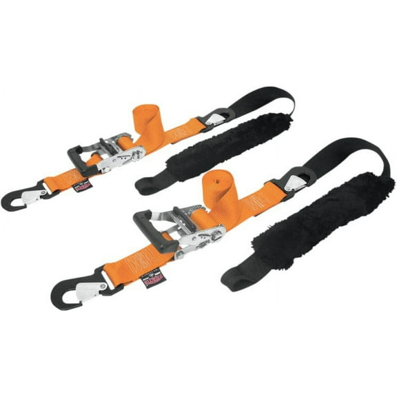 Powertye Big Daddys Ratchet Tie Downs w/Snap-Hook&Soft-Tye Orange (32529-S)