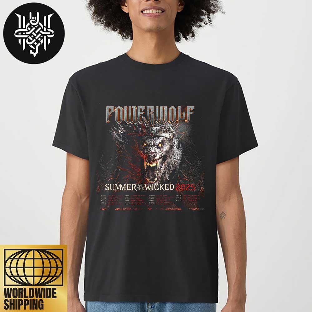 Powerwolf SUMMER OF THE WICKED 2025 Tour Dates Artwork Unisex TShirt