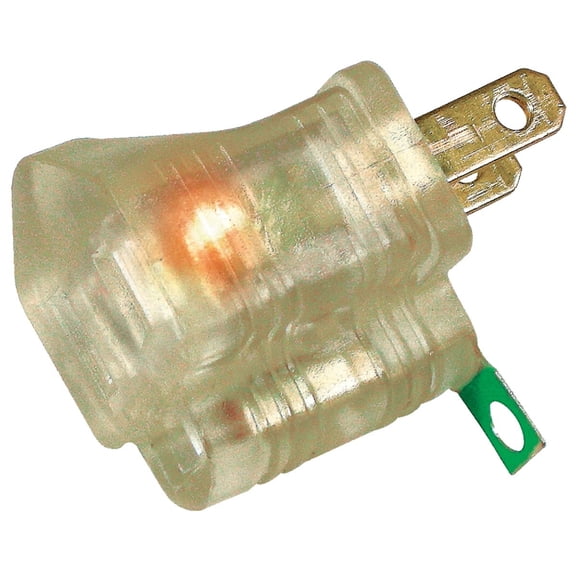 Powerzone 2066686 3-to-2 Adapter Ground with Light