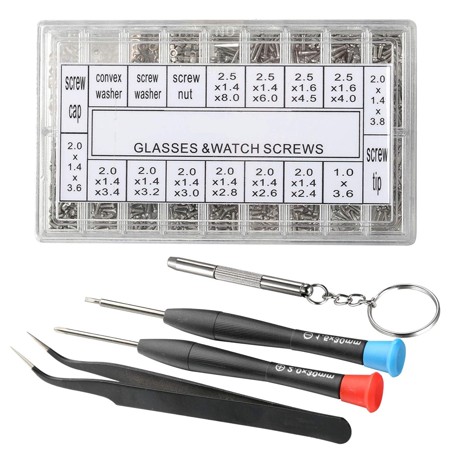 Eyeglasses Repair Kit, HKIDEE Sunglasses Repair Kit with 1000PCS