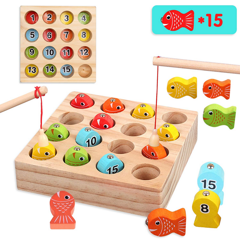 Wooden Fishing Game for Kids Montessori Educational Toy Set Magnetic  Fishing Game Fine Motor Skill Training Early Learning Toys - AliExpress