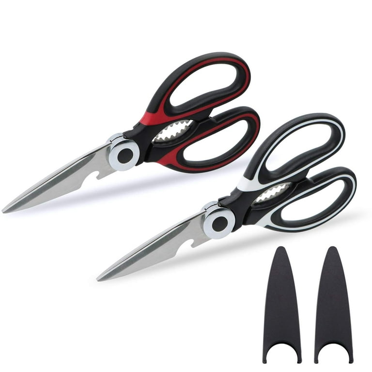 Casewin Kitchen Shears,Kitchen Scissors Heavy Duty Meat Scissors Poultry  Shears, Dishwasher Safe Food Cooking Scissors All Purpose Stainless Steel  Utility Scissors, 1-Pack (Red Black) 