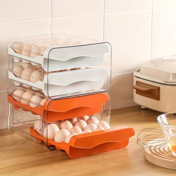 Powiller Egg Organize Refrigerator Accessories Orange Stackable