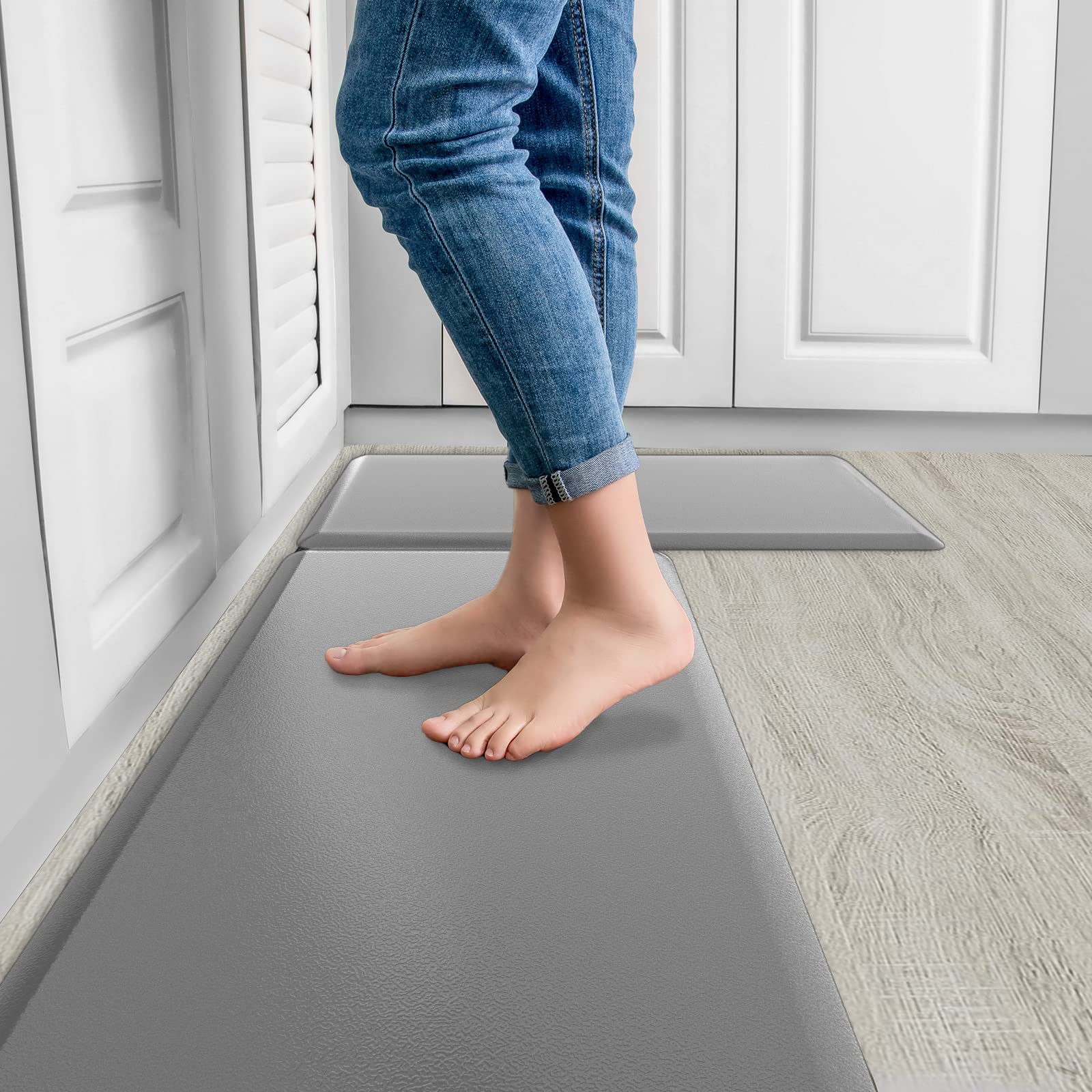 Powiller Kitchen Rug, Anti Fatigue Kitchen Mat 2 Pieces, Non Skid