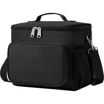 Powiller Large Lunch Bag Insulated Lunch Box Soft Cooler with Shoulder Strap, Black