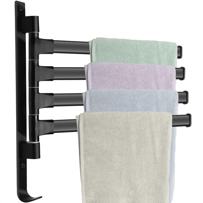 Powiller Swing Out Towel Bar, Swivel Towel Rack Wall Mounted Towel Bar  Rustproof Wall Mount Space Saving Towel Racks for Bathroom, Pool,  Kitchen(4-Arm