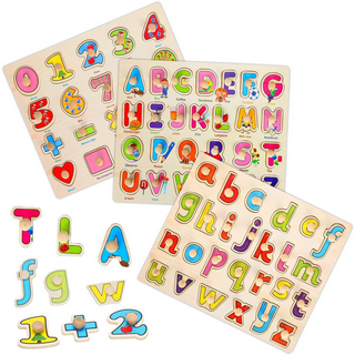  Premium Puzzles for Toddlers and Rack Set - (7 Pack) Includes 1  Learning Clock - 6 Alphabet, Numbers, Shapes, Animals, Cars, Fruits Puzzles  : Toys & Games