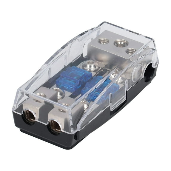 Powkky 1 In 2 Ways Out Car Audio Modification Fuse Holder with Dust Cover for Yachts Trucks Boats