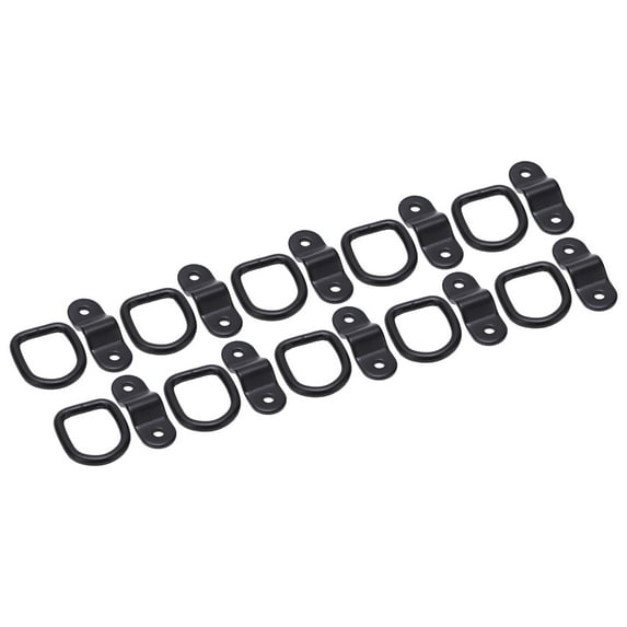 Powkky 10Sets Tie Down Anchors Multifunction High Strength Surface Mount D Ring for Safe Secure HaulingBlack