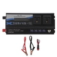 thumbnail image 1 of Powkky Car Power Inverter Rated 900W DC 12/24V to AC 220V 50HZ Double Socket with Ambient Light 4 USB Ports Modified Sine Wave, 1 of 10