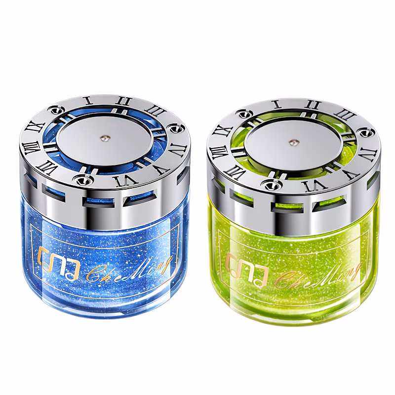 Powmok Car Air Freshener Solid Balm 2 Pack, Long Lasting Odor Eliminator with Fresh Wilderness & Berry Fragrance, Compact Car Perfume for Cup Holder, Dashboard, Home & Bathroom