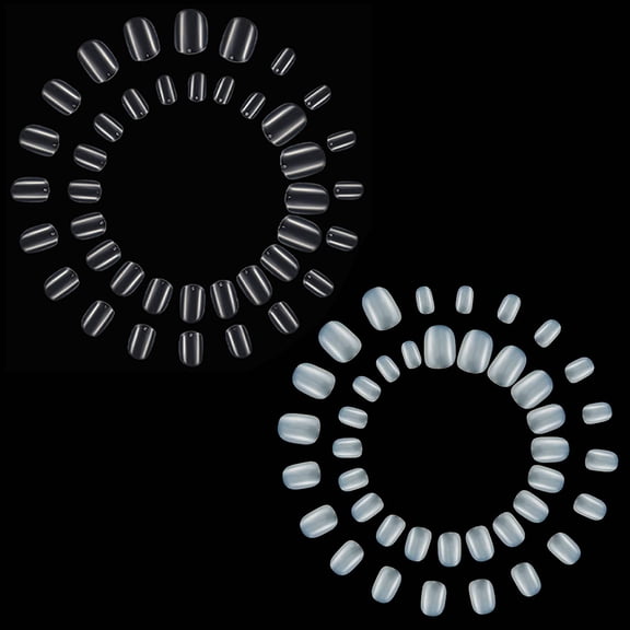 Powodzenia bags Short Full Cover Fake Nails,Clear Plastic Artificial Fingernail Decoration for Adults