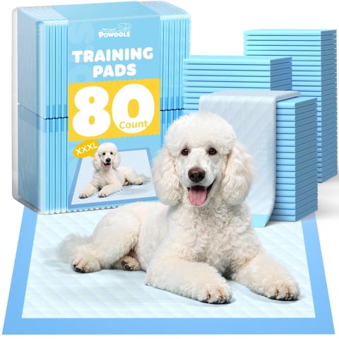 Powools Extra Large Puppy Pads, 36" x 36", 6-Layer Absorbent Dog Pee Pads for Training & Indoor Use, 80 Count