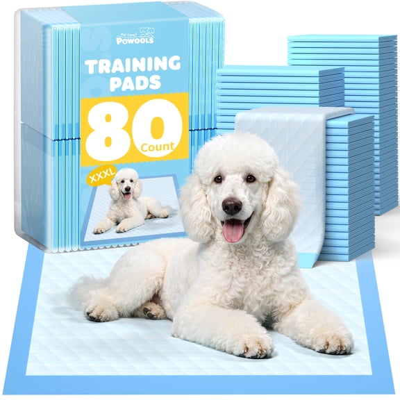 Powools Extra Large Puppy Pads, 36" x 36", 6-Layer Absorbent Dog Pee Pads for Training & Indoor Use, 80 Count