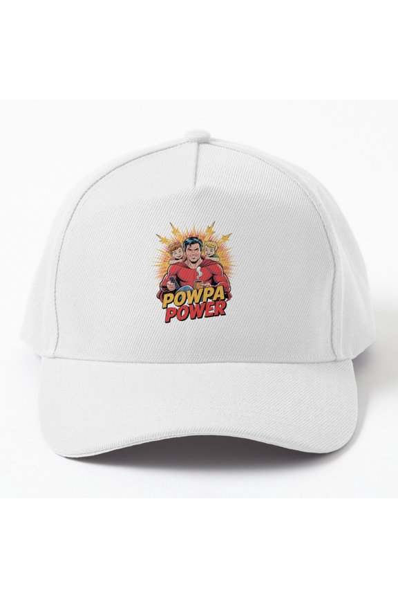 Powpa Power Baseball Cap, Superdad Father's Day Strength Graphic Design, Classic Hat