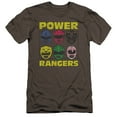thumbnail image 1 of Powr Rangers Ranger Heads Premium Adult Slim Fit 30/1 T-Shirt Charcoal, 1 of 1
