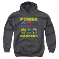 thumbnail image 1 of Powr Rangers - Ranger Heads - Youth Hooded Sweatshirt - Small, 1 of 2