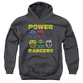 thumbnail image 1 of Powr Rangers-Ranger Heads Youth Pull-Over Hoodie- Charcoal - Large, 1 of 1