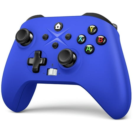 Powtree 1 Pack Wireless Controller for Xbox One, Xbox One X/S, Xbox Series X/S, Windows PC Gamepad with Audio Jack/Turbo/Macro/Motion Control & Dual Shock - Xbox One Controller (Blue)