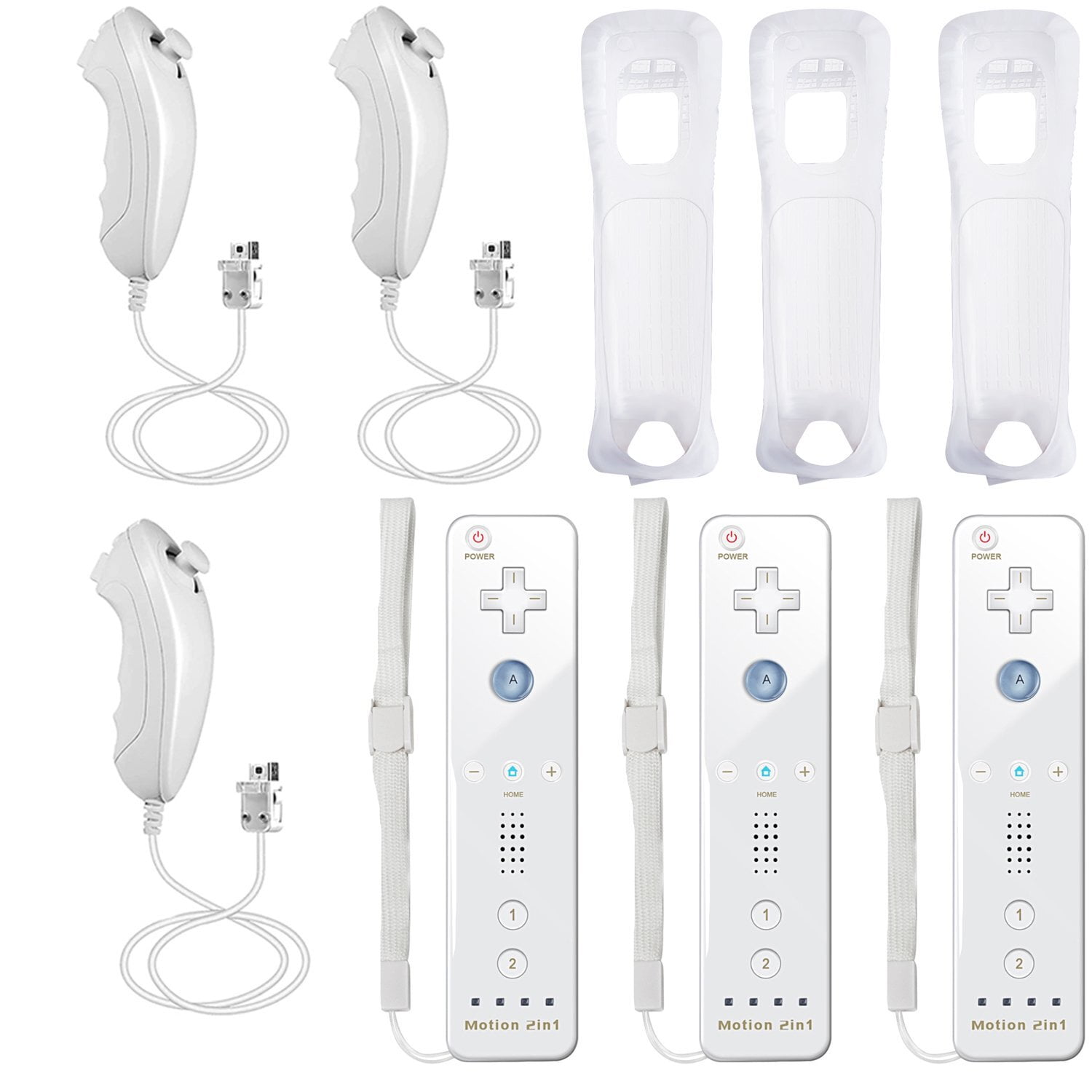 Powtree 3 Pack Wii Controller, Wireless Wii Remote and Nunchuck