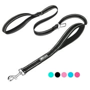 PoyPet 5 Ft Dog Leash - Reflective Dog Leashes with Car Seat Beltand Soft Padded Handle, Traffic Control Double Handle Leash, Walking Lead for Large Medium Smal