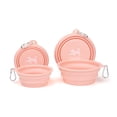 thumbnail image 1 of PoyPet Collapsible Dog Bowls, (12 & 22oz ) Portable Dogs Cats Pet Foldable Feeding Watering Dish for Traveling Camping Walking, Pink, 1 of 8