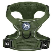 PoyPet Dog Harness Adjustable Soft Breathable Mesh Pet Harness No Pull Choke-Free, Green S