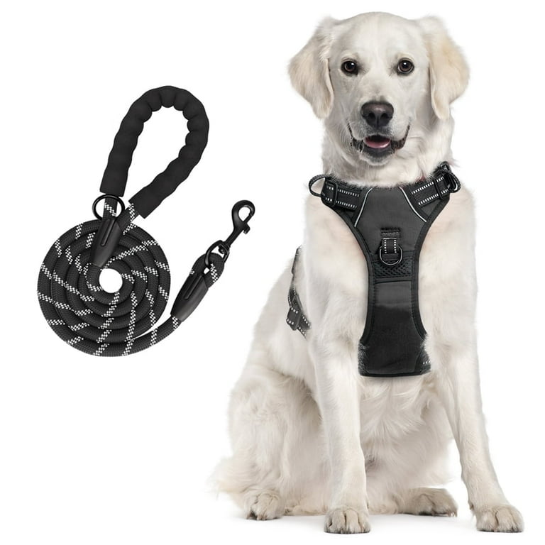 PoyPet Dog Harness and Leash Combo Escape Proof No Pull Vest Harness Reflective Adjustable Soft Padded Pet Harness with Handle for Small to Large Dogs Shop Black Friday Deals for 2024