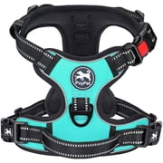 PoyPet Dog Harness No Pull,Adjustable Soft Padded Pet Vest with Easy Control Handle,No Choke Reflective Front Dog Harness for Small Medium Large Dogs,Mint Blue 