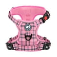 thumbnail image 1 of PoyPet Dog Harness,[Release at Neck] No-Pull Pet Harness with Easy Control Handle,Adjustable Reflective No-Choke Soft Pet Oxford Vest for Small Medium Large Dogs(Checkered Pink,M), 1 of 9