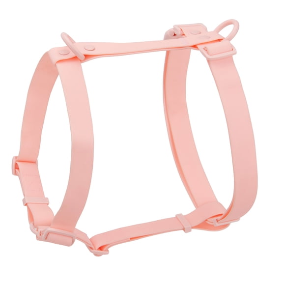 PoyPet Non-Pulling Dog Harness,Waterproof PVC Harness with 2 Leash Clips,Pink S