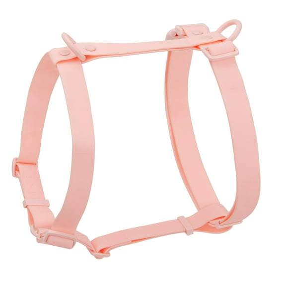 PoyPet Non-Pulling Dog Harness,Waterproof PVC Harness with 2 Leash Clips,Pink M
