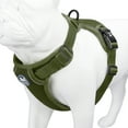 thumbnail image 1 of PoyPet Reflective Dog Harness Choke-Free Double Padded Vest, Adjustable Neck and Chest for Small Medium and Large Dogs,Military Green M, 1 of 9