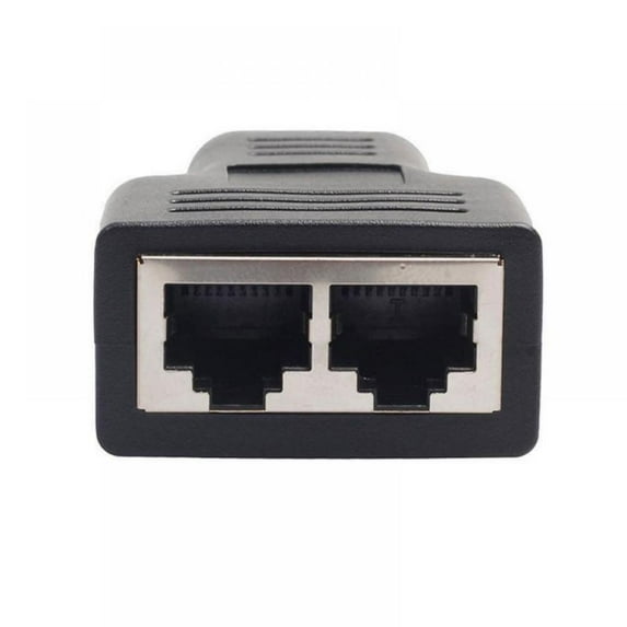 Poyiccot Ethernet Splitter 1 to 2 Adapter, RJ45 Splitter Network Adapter 1 Female to 2 Port Female CAT 5/CAT 6 LAN Splitter Ethernet Socket Connector 8P8C Extender with PCB Board Inside - 1 Pack