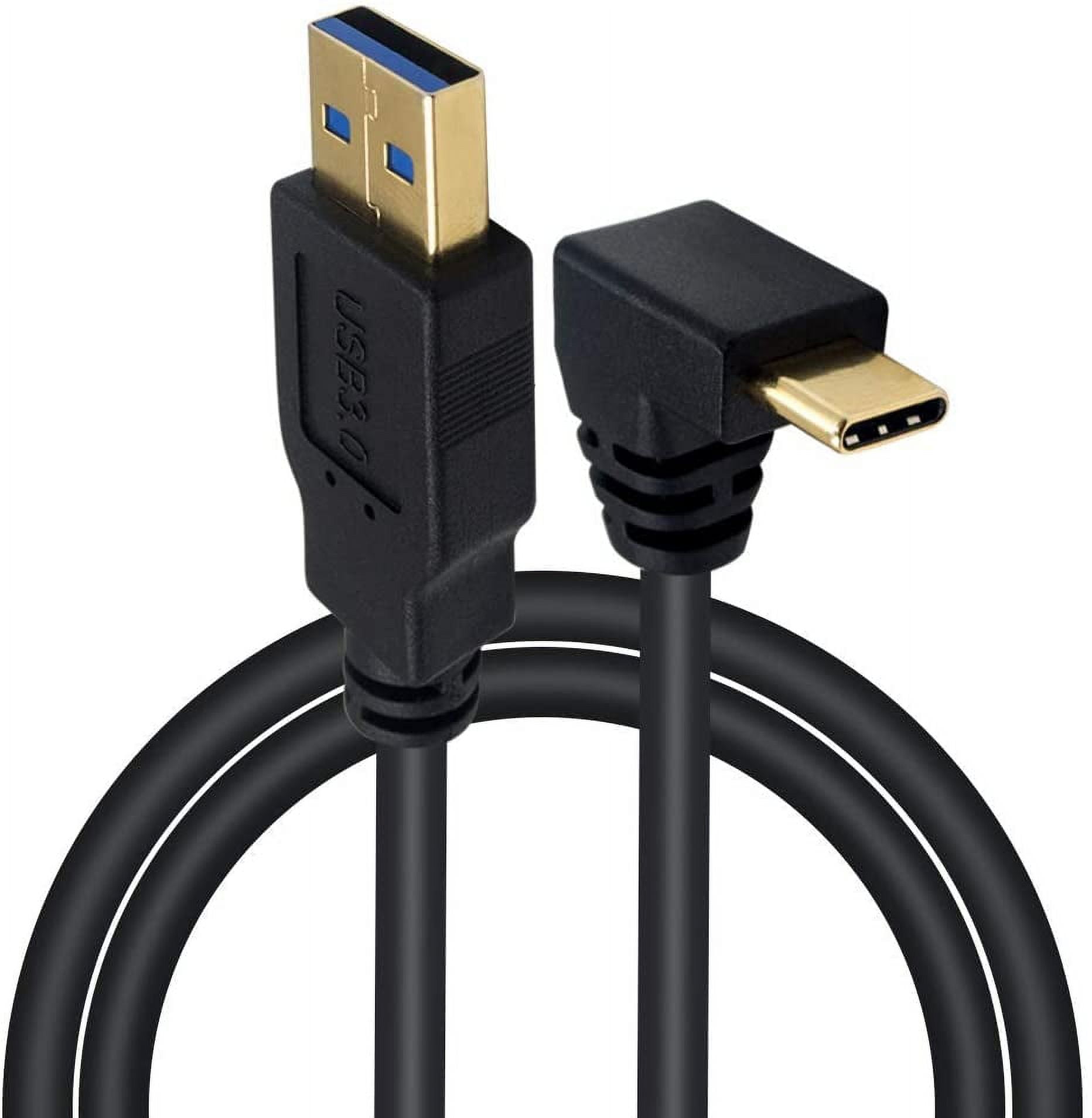  aceyoon Paquete de 3 cables USB C de 90 grados, cargador tipo C  corto de ángulo recto de 0.6 pies, trenzado USBC a USB A de 7.9 in, cable  de carga