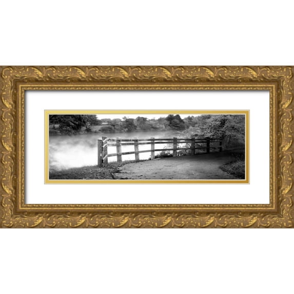 Poynter, Kelly 24x11 Gold Ornate Wood Framed with Double Matting Museum Art Print Titled - Lake Path