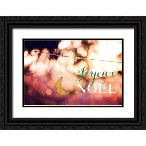 Poynter, Kelly 24x17 Black Ornate Wood Framed with Double Matting Museum Art Print Titled - Joyeux Noel