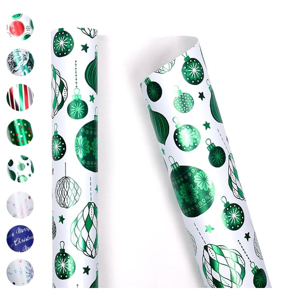 PoyoKee 1 Pack Christmas Wrapping Paper Roll, Thick Large Size Gift Wrapping Paper Christmas, Recyclable Gift Wrap for Present, 118 inch & 80 gsm