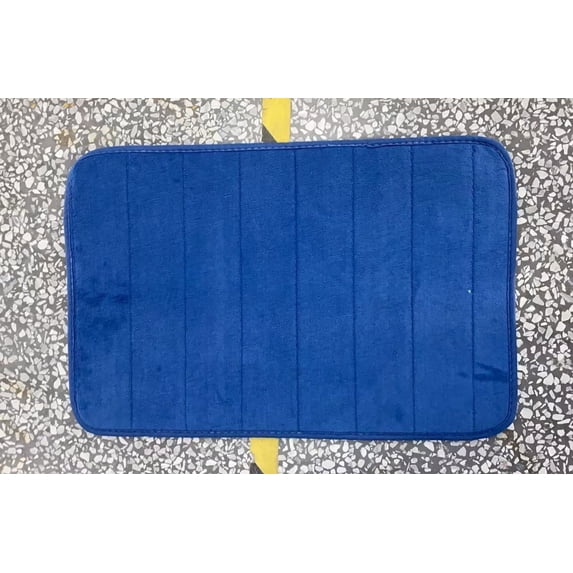 PoyoKee 1Pc Bathroom Rugs, Super Water Absorbent Memory Foam Bath Mat, Rubber Backing, Washable, Shower Rug for Bathroom Living Room Bedroom, Blue