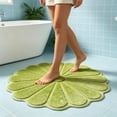 thumbnail image 1 of PoyoKee 1pc Bathroom Rugs, Flower Shape Soft Absorbent Bath Mat, Antiskid Decorative Bath Mats for Bathroom Floor, Home Decor, 23.6" x 23.6" - Green, 1 of 6