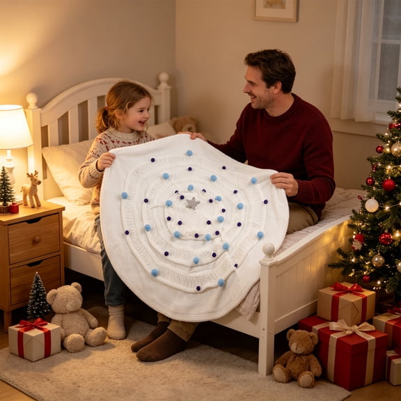 PoyoKee 31.4" Christmas Fleece Blanket, Eye-Catching Soft Blanket, Decorative Cozy Blanket for Nursery Living Room Bedroom Christmas Decorations.