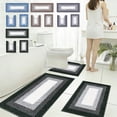 thumbnail image 1 of PoyoKee 3pcs Bathroom Rugs, Soft Microfiber Bath Mat, Non-Slip Absorbent Bath Rugs with U Shape, Bathroom Mats Home Decor, 15"x47", Black, 1 of 8
