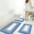 thumbnail image 1 of PoyoKee 3pcs Bathroom Rugs, Soft Microfiber Bath Mat, Non-Slip Absorbent Bath Rugs with U Shape, Bathroom Mats Home Decor, 15"x47", Blue, 1 of 7