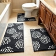 thumbnail image 1 of PoyoKee 3pcs Soft Bathroom Rugs, Memory Foam Bath Mat, Non-Slip Absorbent Bathroom Rug for Laundry, Bath Mats Home Decor, 15"x31", Black, 1 of 6
