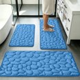thumbnail image 1 of PoyoKee 3pcs Soft Bathroom Rugs, Sponge Density Pebbles Bath Mat, Non-Slide Absorbent Bathroom Rug for Laundry, Bath Mats Home Decor, 15" x 47" ,, 1 of 6