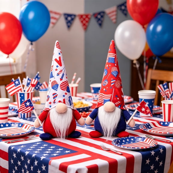 PoyoKee 4th of July Decorations Desk Decor, Goblin Dwarf Figurine for 250th Anniversary, Patriotic Decorations for Memorial Day Independence Day, 1pc