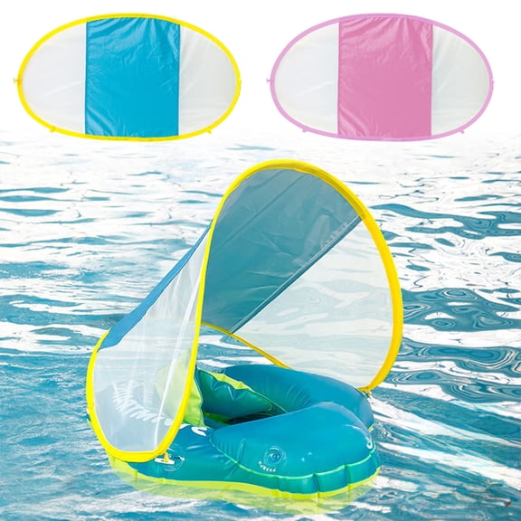 PoyoKee Canopy for Float, Summer Outdoor Water Sun Shade, Breathable Mesh Sun Protection Cover for Pool Swimming, Detachable Beach Essentials, Blue